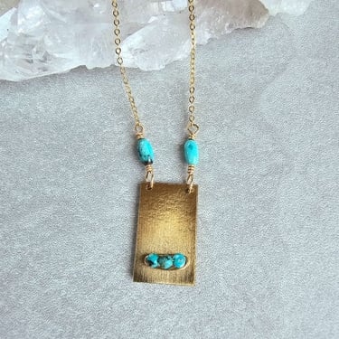 J&amp;J Turquoise Tablet Necklace