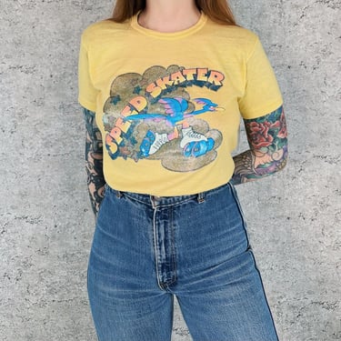 70's Vintage Illini Skateland Danville Illinois Speed Skater Tee Shirt T-Shirt 