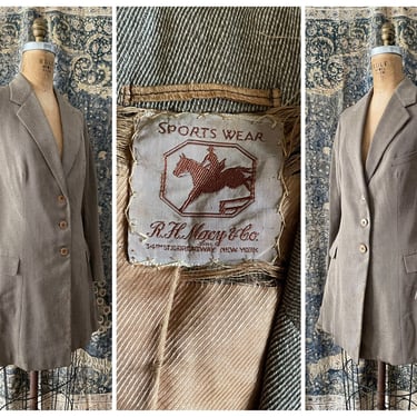 Vintage 1930’s ‘40s R.H. Macy & Co. wool riding jacket | equestrian blazer, horse riding jacket, ladies M 