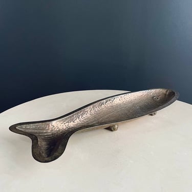 Mid-Century Modern Hand Hammered Silver Fish Serving Plate by Marilena Mariotto, c.1960’s 