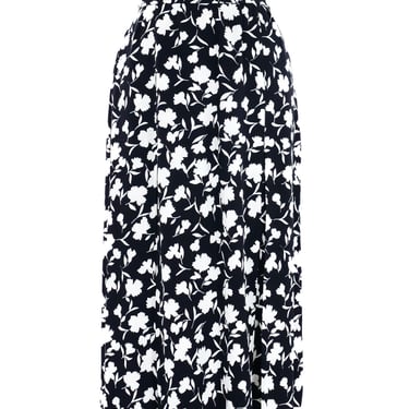 Yves Saint Laurent Black and White Floral Skirt