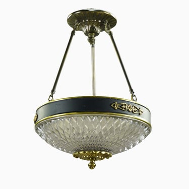 Waldorf Astoria 18.75 in. Empire Cut Glass Dish Pendant Light