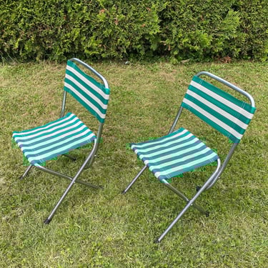 Vintage Folding Chair / Retro Beach Chair / Set of 2 / Patio Chair / Camping Furniture / Retro Chair / 70s / Van Chairs / Vintage Furniture 