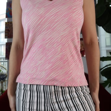 Vintage 2000s Gap Zebra Print V-Neck Tank Top