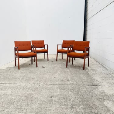 Pair of Orange Walnut Arm Chairs
