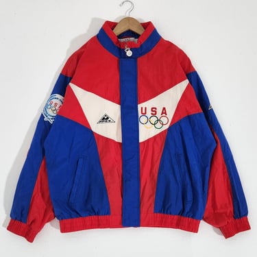 Vintage 1990s Apex One USA Olympic Windbreaker Jacket Sz. XL