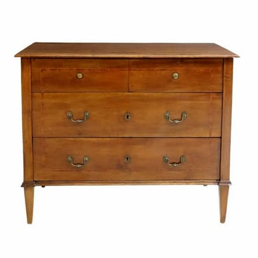 18th/19th Century Italian Neoclassical Banded Walnut Chest Of Drawers Commode 