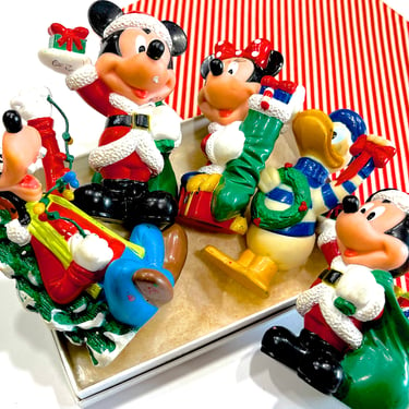 VINTAGE: 1998 - 5pcs - Disney Rubber Light Covers - Santa's Best - Mickey Unlimited Illuminated Tree Trimmer - SKU 00034950 