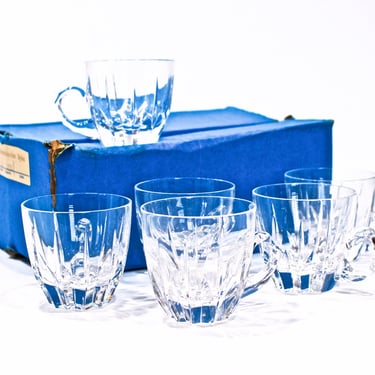VINTAGE: 1970's - West Germany - 6pc NACHTMANN Crystal Sylvia Pattern Cup Set in Box - Kristall Exclusive Line - SKU wall-00011272 