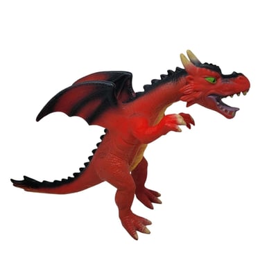 TOYS R US Red DRAGON Fantasy Rubber Toy 18” Rare Hard To Find Soft 