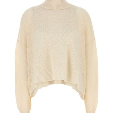 Chloe Women Ivory Wool Blend Oversize Sweater