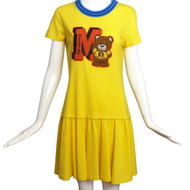 MOSCHINO COUTURE!- Yellow Cotton Letterman's Dress, Size 6