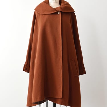 vintage brown wool swing coat 