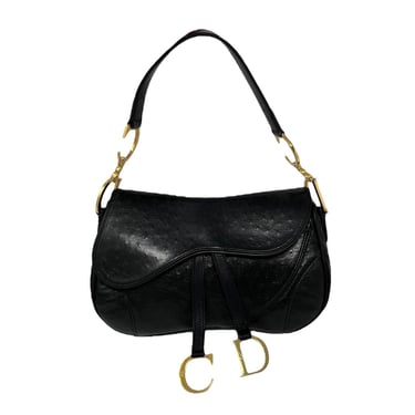Dior Black Leather Double Saddle Bag