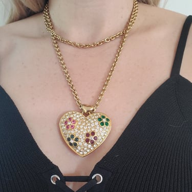 Reversible Nolan Miller Crystal Heart Necklace
