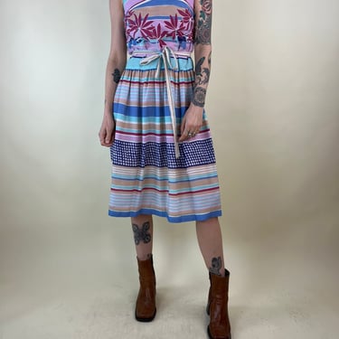 80s Algo Sleeveless A Line Dress / Small 
