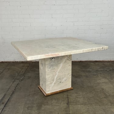 Vintage pedestal marble dining table 