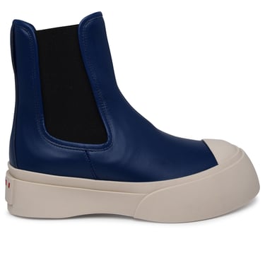 Marni Woman 'Pablo' Blue Nappa Leather Ankle Boots