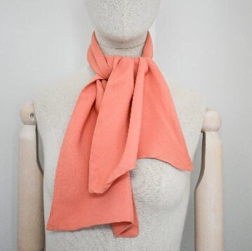 1940s Coral Long Tie Scarf 