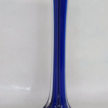 Murano Style Small Hand Blown Glass Cobalt Blue Bud Vase 3457B
