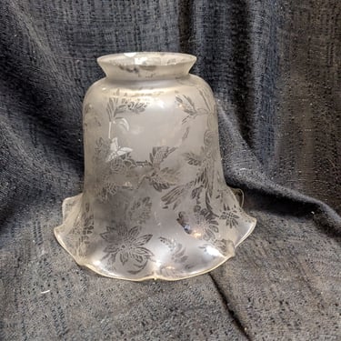 1930s Floral Etched Glass Shade