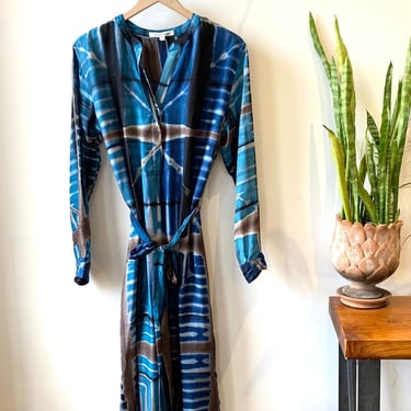 Cassandra Harper | Naru Dress In Clamp Dye Silk