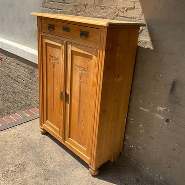English Scrubbed Pine Cabinet