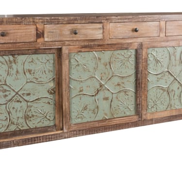 Light green paneled  front Sideboard Media Console by Terra Nova Designs Los Angeles 