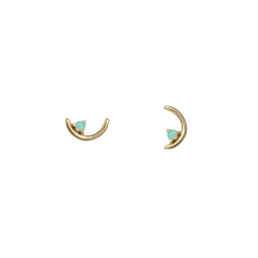 Offset Opal Arc Earrings