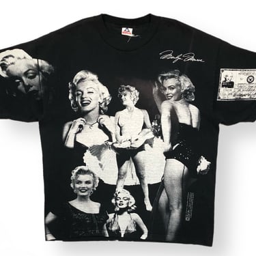 Vintage 1998 Marilyn Monroe All Over Print Faded Graphic T-Shirt Size XL 