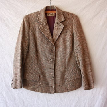 40s 50s Tweed Blazer Suit Jacket Size M / L 