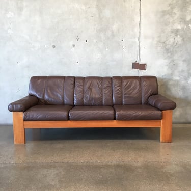 Vintage Teak and Leather Sofa By Ekornes