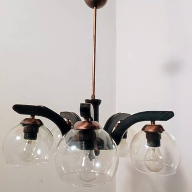 Midcentury Modern Ceiling Lamp / Five Bulb Chandelier /Pendant Light / Hanging Light / Vintage Lightning / 70s / Yugoslavia 