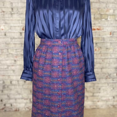 Vintage Wool Plaid Skirt 