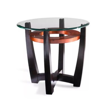 Round Glass End Table