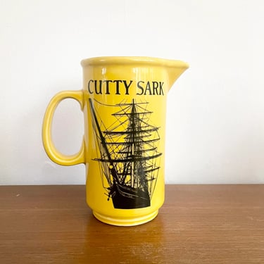Vintage Yellow Cutty Sark Blended Scotch Whisky Water Pitcher 