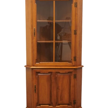 TELL CITY Solid Hard Rock Maple Colonial Early American Corner Display Cabinet 8387 - Andover Finish 