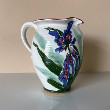 Vintage Hand Painted Pottery Pitcher 
