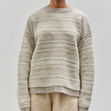 Lauren Manoogian Jacquard Crewneck, Pebble / Ivory