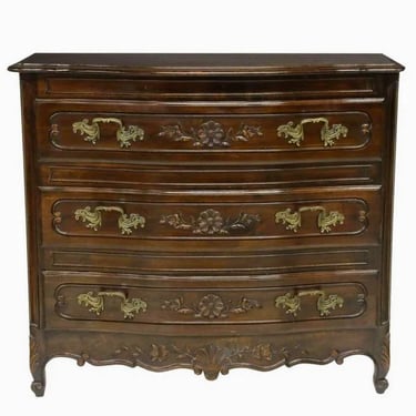Antique French Provincial Louis XV Carved Serpentine Chest Of Drawers Commode 