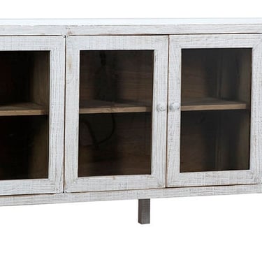 Long Sideboard with 6 Door Glass Panel Doors by Terra Nova Furniture Los Angeles 