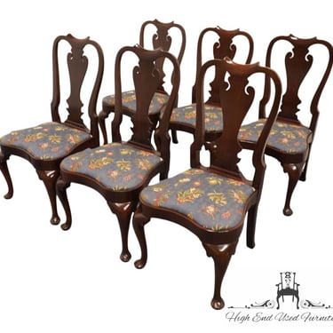 Set of 6 STATTON FURNITURE Warfield Collection Solid Mahogany Traditional Style Dining Side Chairs 