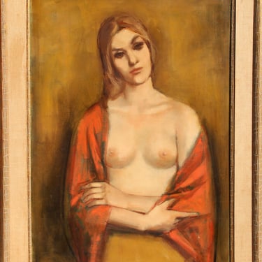 Crossed Arms (Portrait of a Blonde) Oil Painting by Jan De Ruth ca 1964 