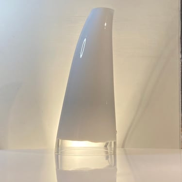 Signed Alfredo Barbini Handblown Murano lamp in transparent and opaque glass 