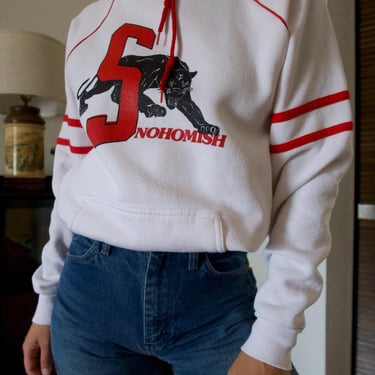 Vintage Tultex Snohomish Graphic Hooded Hoodie Fleece Pullover Sweatshirt 