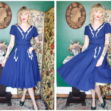 1950s Dress // Jane Parker Cotton & Mohair Swing Dress // vintage 50s dress 