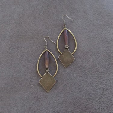 Agate and teardrop hoop earrings 