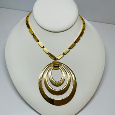 1960s Monet Gold Circle Necklace