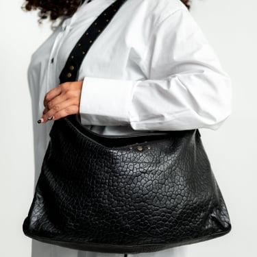 Black Pebbled Leather Zaza Bag