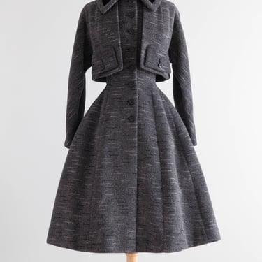 Iconic 1950's Lilli Ann Princess Coat With Bolero Bodice & Full Skirt / Small